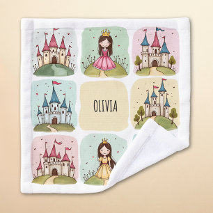 Toalha De Rosto Castelo de Conto de Fadas Adorável & Desenhos de P