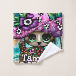 Toalha De Rosto Chihuahua Cachorros Palmeiras personalizadas