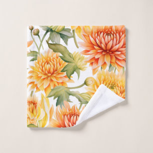 Toalha De Rosto Chrysanthemum De Aquarela Elegante