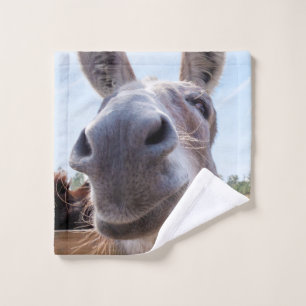 Toalha De Rosto Cinzas Cômicas Sorrindo Donkey