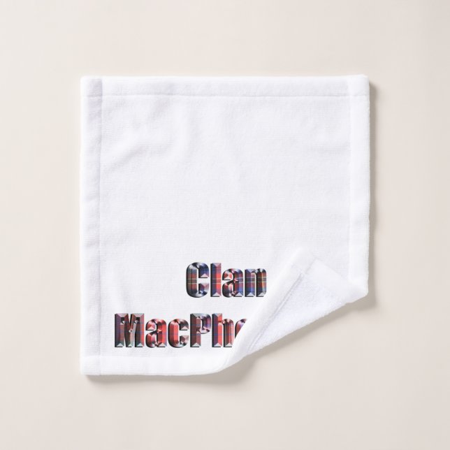 Toalha De Rosto Clan MacPherson Tartan Name, Lave Cloth (Pano de lavar)