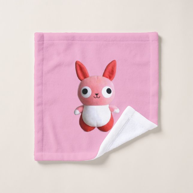 Toalha De Rosto Coelhinho Rosa Bonito (Pano de lavar)