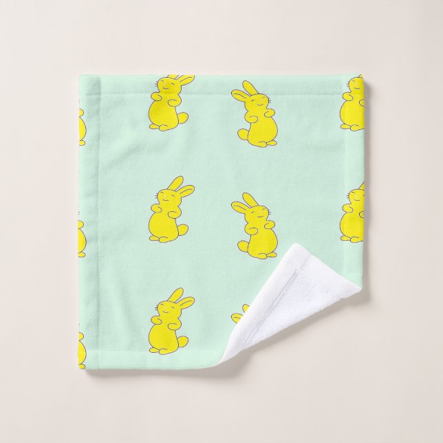 Toalha De Rosto Coelhinhos amarelos felizes no chalé (Pano de lavar)
