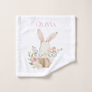 Toalha De Rosto Coelho Personalizado Floral