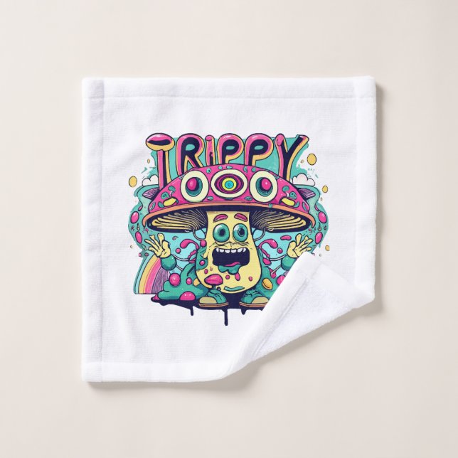 Toalha De Rosto Cogumelo Trippy Feliz (Pano de lavar)