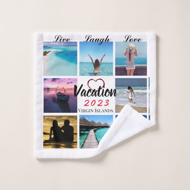 Toalha De Rosto Colagem de Fotografias Lage - Lava de Lavagem Pers (Pano de lavar)