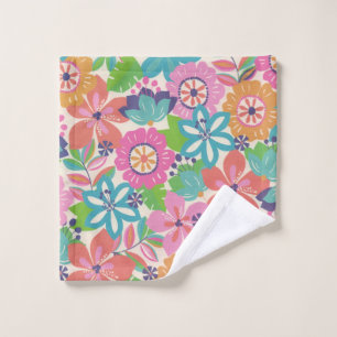 Toalha De Rosto Colorida Retro Boho Girly Flower Hippie