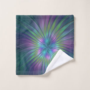 Toalha De Rosto Colorida Shiny Fantasy Flor Abstrato Arte Fractal