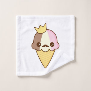 Toalha De Rosto Cone napolitana do sorvete de Kawaii