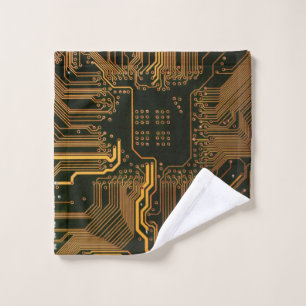 Toalha De Rosto Conselho Nerd de saída PCB Laranja Circuito Eletrô