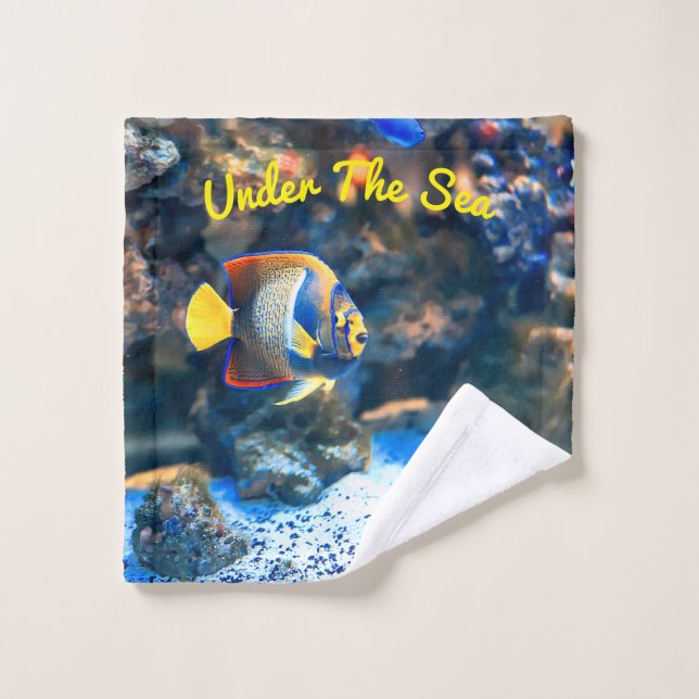 Toalha De Rosto Coral tropical vibrante submarino dos peixes (Pano de lavar)