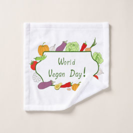 Toalha De Rosto Corte Minimalista do Dia Mundial da Vegetariana