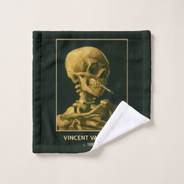 Toalha De Rosto Crânio Vintage Fumando – Arte Única Inspirada em V