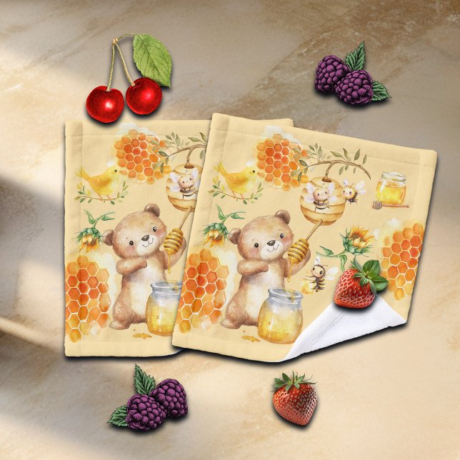 Toalha De Rosto Crianças de Ursos de Mel Personalizados (Criador carregado)