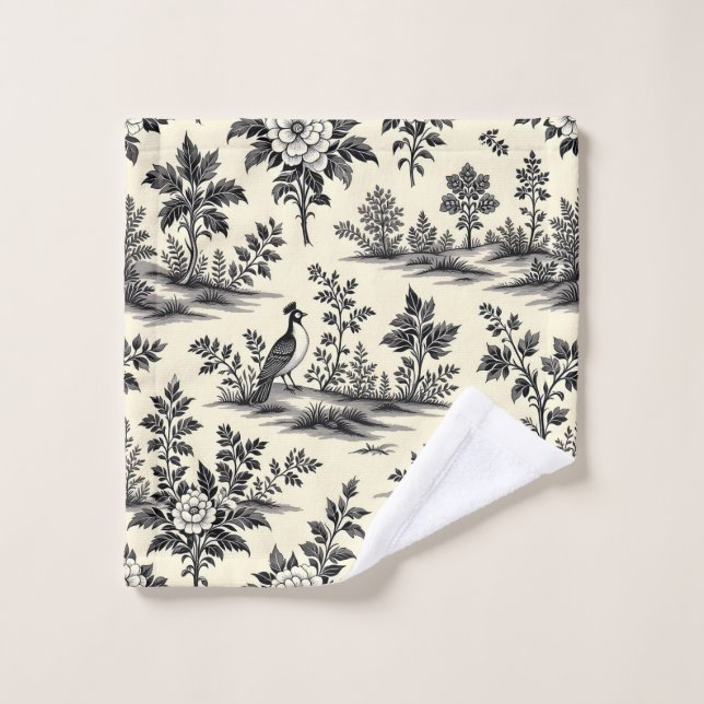 Toalha De Rosto Decorative French toile pattern (Pano de lavar)