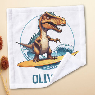 Toalha De Rosto Dinossauro Trex Surfista
