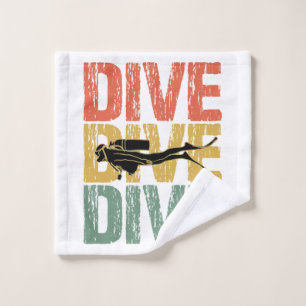 Toalha De Rosto Dive-Dive - Mergulhador Submarino Scuba