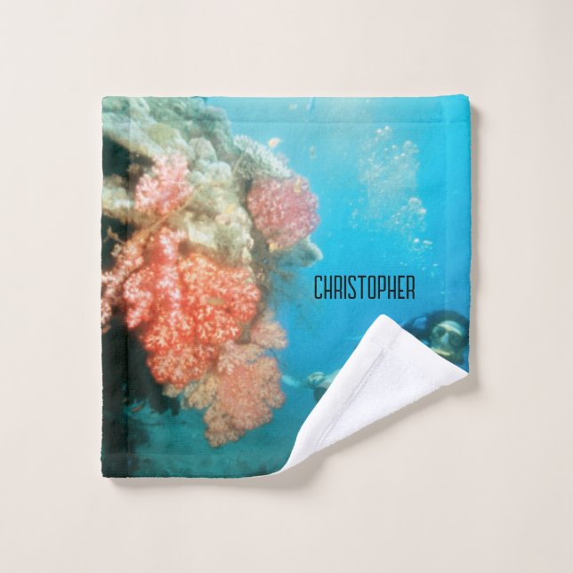 Toalha De Rosto Divisor Scuba Personalizado (Pano de lavar)