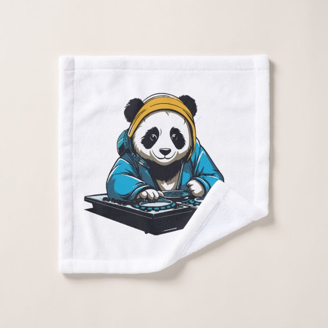 Toalha De Rosto DJ Kawaii Panda (Pano de lavar)