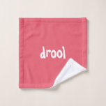 Toalha De Rosto "drool" Funny Quirky Cute Minimalist<br><div class="desc">"drool" engraçado, esquisito, fofo, mínimo, design divertido. Numa cor de pêssego feliz, ela faz parte de uma série de comidas, bebidas, brincadeiras, gotas na coleção de doces Striped com uma fonte divertida e divertida que é centrada. Personalize! Personalize! Faça dele o perfeito "Fru" feliz! Misture e combine com seus favoritos...</div>