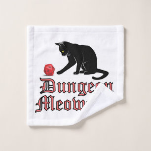 Toalha De Rosto Dungeon Meowster Engraçado Gato RPG com Dice