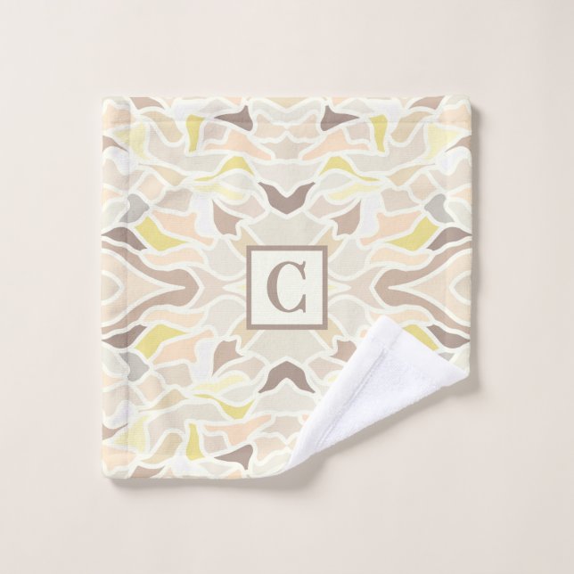 Toalha De Rosto É o padrão de Abstrato Geométrico de Ivory (Pano de lavar)