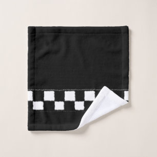 Toalha De Rosto Efeito Checkered preto e branco do Splatter