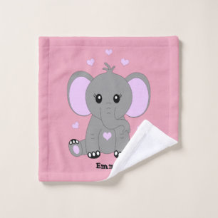 Toalha De Rosto Elefante de bebê bonito a rosa para meninas