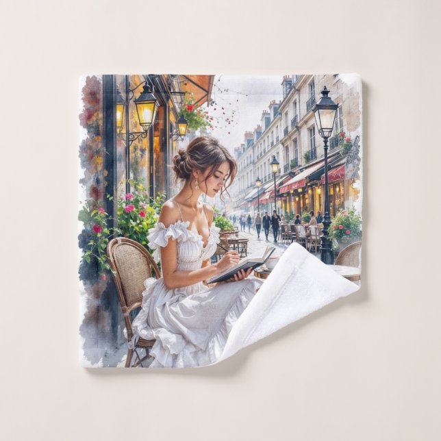 Toalha De Rosto Eleição das mulheres parisienses: Paris Café Stree (Pano de lavar)