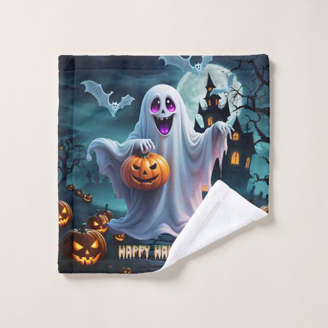 Toalha De Rosto Encantando a design de Halloween. (Pano de lavar)