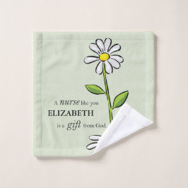 Toalha De Rosto Enfermeira Nascimento Religiosa Margarida Verde Pe