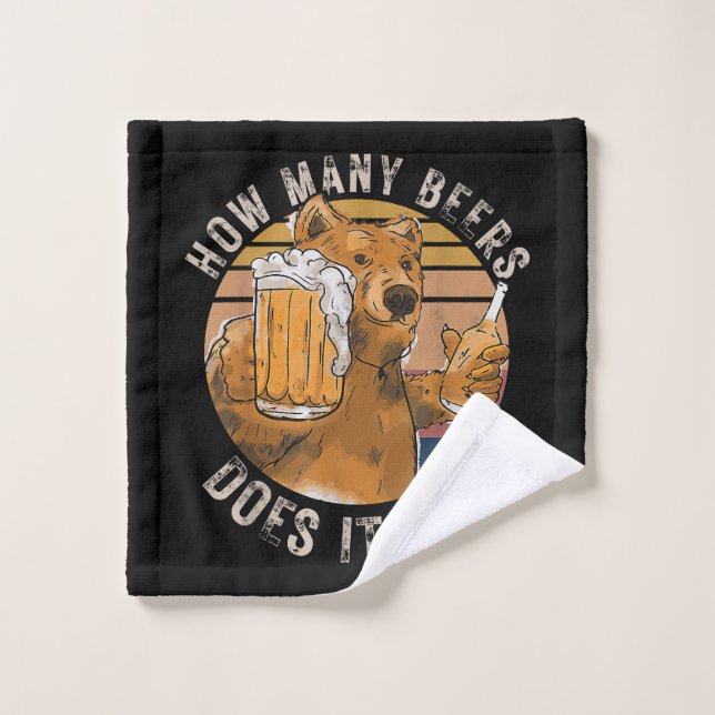 Toalha De Rosto Engraçado Quantas Cervejas Levam (Pano de lavar)