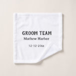 Toalha De Rosto Equipe do noivo padrinho nome data festa de desped<br><div class="desc">desenho</div>