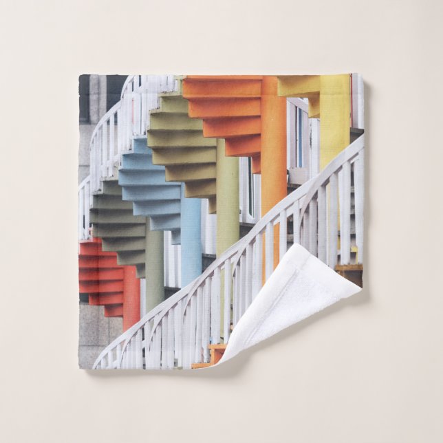 Toalha De Rosto Escadarias espirais multicolores (Pano de lavar)