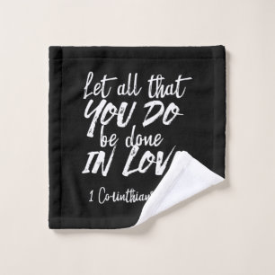 Toalha De Rosto Escritura de amor inspiracional - 1 Corintianos 16