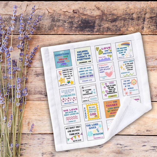 Toalha De Rosto Escrituras bonitas, bíblia verso da memória das cr (Criador carregado)