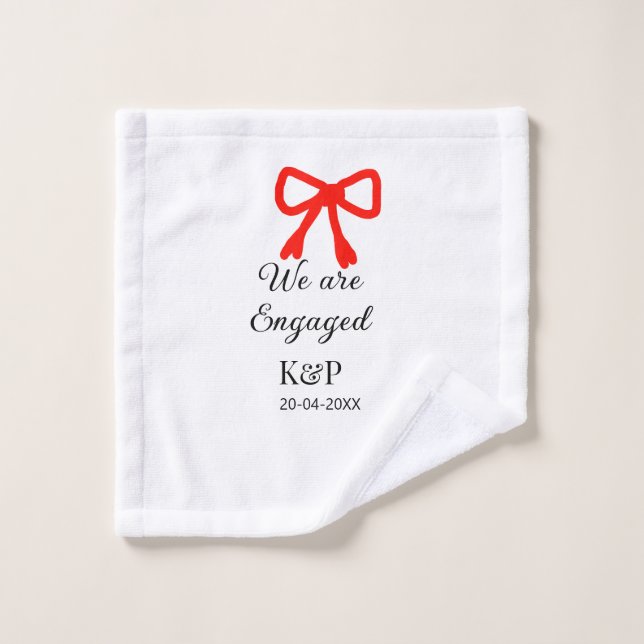 Toalha De Rosto Estamos engajados a adicionar a letra vermelha arc (Pano de lavar)