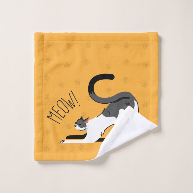 Toalha De Rosto Estilo de Design de Gato Bonito (Pano de lavar)