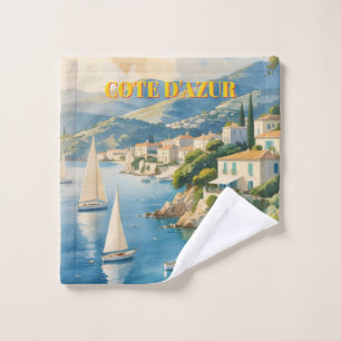 Toalha De Rosto Estilo Vintage Cote D'Azur Viagem francês