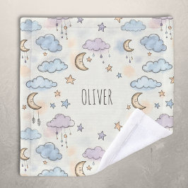 Toalha De Rosto Estrelas de Sonho, Luas e Nuvens Fluffy