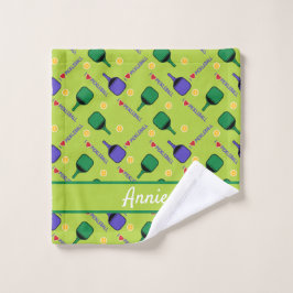 Toalha De Rosto Eu adoro Pickleball verde 