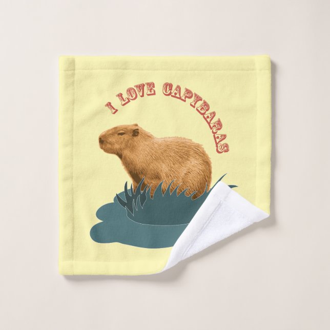 Toalha De Rosto Eu Amo Capivaras Amante de Capivara Fofa (Pano de lavar)