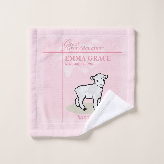 Toalha De Rosto Excelente Avô Baptism Garota Rosa (Pano de lavar)