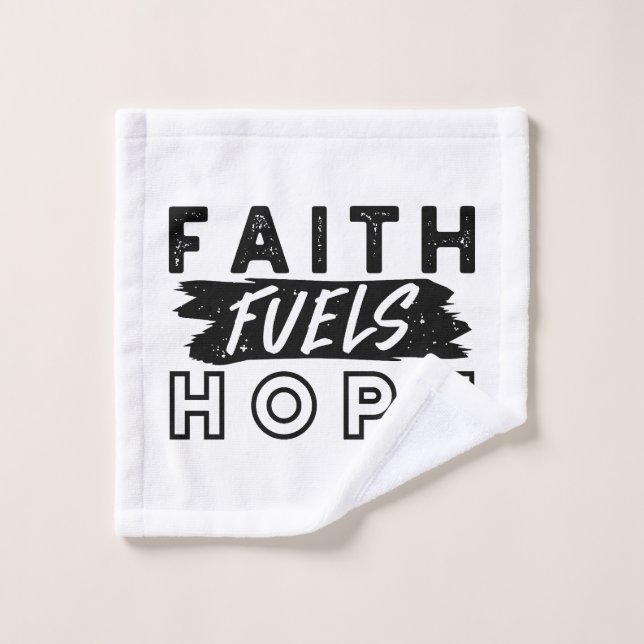 Toalha De Rosto Faith Fuels Hope Quote – Uplifting Christian Art (Pano de lavar)