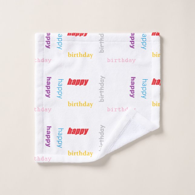 Toalha De Rosto Feliz aniversário (Pano de lavar)