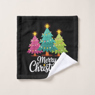 Toalha De Rosto Feliz Natal Diversão Projeto Colorido de Árvore de