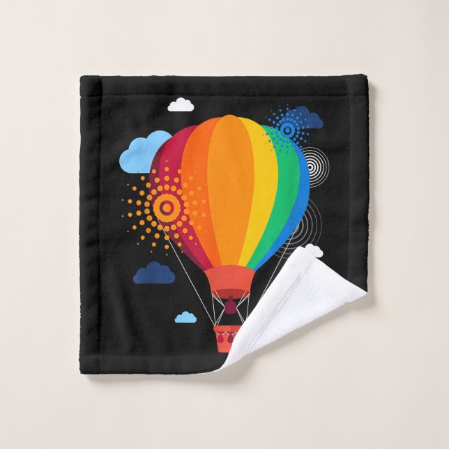 Toalha De Rosto Festa de Balões de Ar Quente de Camisa-T Camisa Ar (Pano de lavar)