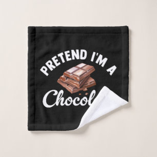 Toalha De Rosto Finja que sou uma barra de chocolate