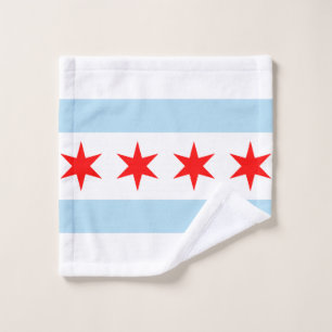 Toalha De Rosto Flag of Chicago, Illinois Wash Cloth