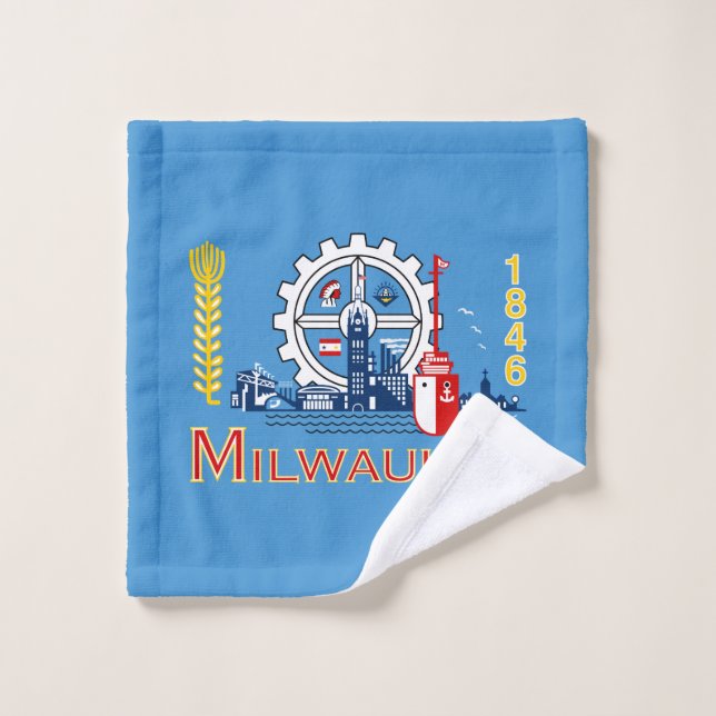 Toalha De Rosto Flag of Milwaukee, Wisconsin  (Pano de lavar)
